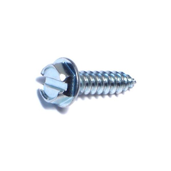 Midwest Fastener Sheet Metal Screw, #8 x 5/8 in, Zinc Plated Steel Flange Hex Head Slotted Drive, 100 PK 02924 - main